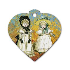 Little Victorian Girls Dog Tag Heart (two Sides) by snowwhitegirl