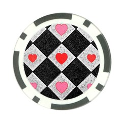 Diamonds Hearts Mosaic Pattern Poker Chip Card Guard by Simbadda