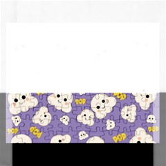 Cute Kawaii Popcorn Pattern Rectangular Jigsaw Puzzl by Valentinaart