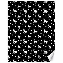 Deer Dots Black Canvas 18  X 24  by snowwhitegirl