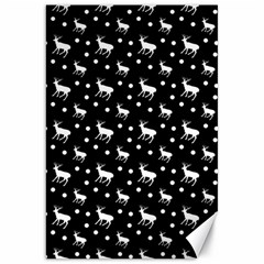 Deer Dots Black Canvas 20  X 30  by snowwhitegirl