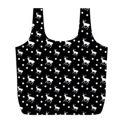 Deer Dots Black Full Print Recycle Bag (l) by snowwhitegirl