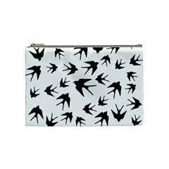 Vintage Birds Pattern Cosmetic Bag (medium) by Valentinaart