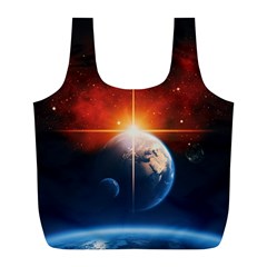 Earth Globe Planet Space Universe Full Print Recycle Bag (l) by Celenk