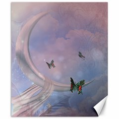 The Wonderful Moon With Butterflies Canvas 8  X 10  by FantasyWorld7