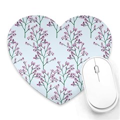 Flower Pattern Pattern Design Heart Mousepads by Celenk