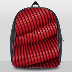 Tube Plastic Red Rip School Bag (xl) by Celenk