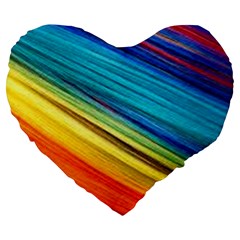 Rainbow Large 19  Premium Flano Heart Shape Cushions by NSGLOBALDESIGNS2