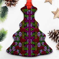 Floral Climbing To The Sky For Ornate Decorative Happiness Christmas Tree Ornament (two Sides) by pepitasart