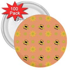 Bee A Bug Nature 3  Buttons (100 Pack)  by Nexatart