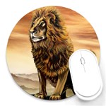 Golden Lion Round Mousepads Front