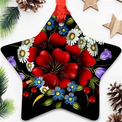 Flower Decoration Bouquet Of Flowers Star Ornament (two Sides) by Sapixe