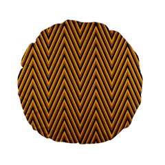 Chevron Brown Retro Vintage Standard 15  Premium Flano Round Cushions by Sapixe