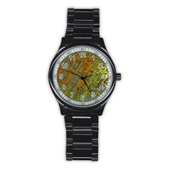 Art 3d Windows Modeling Dimension Stainless Steel Round Watch by Sapixe