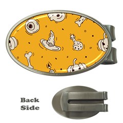 Funny Halloween Party Pattern Money Clips (oval)  by HalloweenParty