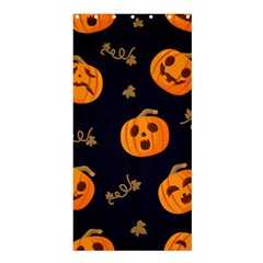 Funny Scary Black Orange Halloween Pumpkins Pattern Shower Curtain 36  X 72  (stall)  by HalloweenParty