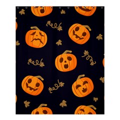 Funny Scary Black Orange Halloween Pumpkins Pattern Shower Curtain 60  X 72  (medium)  by HalloweenParty