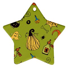 Funny Scary Spooky Halloween Party Design Ornament (star) by HalloweenParty