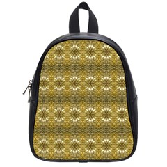 Golden Ornate Pattern School Bag (small) by dflcprintsclothing