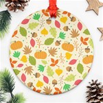 Thanksgiving pattern Ornament (Round) Front