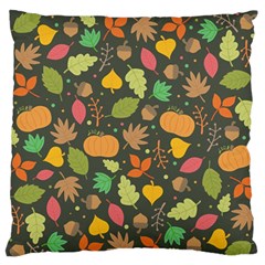 Thanksgiving Pattern Large Flano Cushion Case (one Side) by Valentinaart