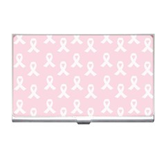 Pink Ribbon - Breast Cancer Awareness Month Business Card Holder by Valentinaart