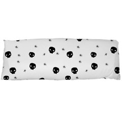 Pattern Skull Stars Handrawn Naive Halloween Gothic Black And White Body Pillow Case (dakimakura) by genx