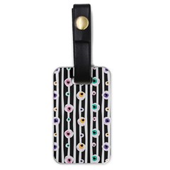Pattern Eyeball Black And White Naive Stripes Gothic Halloween Luggage Tags (one Side)  by genx