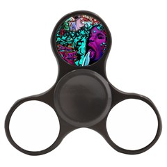 Graffiti Woman And Monsters Turquoise Cyan And Purple Bright Urban Art With Stars Finger Spinner by genx