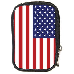 Us Flag Stars And Stripes Maga Compact Camera Leather Case by snek