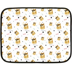 Doge Much Thug Wow Pattern Funny Kekistan Meme Dog White Double Sided Fleece Blanket (mini)  by snek