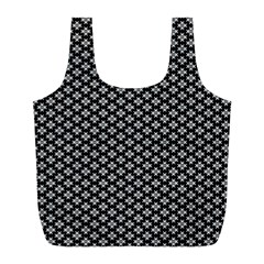 Logo Kek Pattern Black And White Kekistan Black Background Full Print Recycle Bag (l) by snek