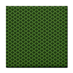 Logo Kek Pattern Black And Kekistan Green Background Tile Coaster by snek