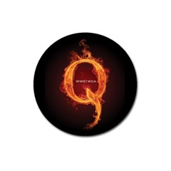 Qanon Letter Q Fire Effect Wwgowga Wwg1wga Magnet 3  (round) by snek