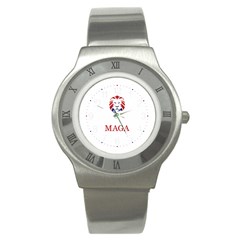 Maga Make America Great Again Trump Lion Stainless Steel Watch by snek