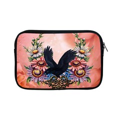 Wonderful Crow With Flowers On Red Vintage Dsign Apple Ipad Mini Zipper Cases by FantasyWorld7