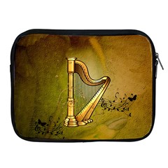 Wonderful Golden Harp On Vintage Background Apple Ipad 2/3/4 Zipper Cases by FantasyWorld7