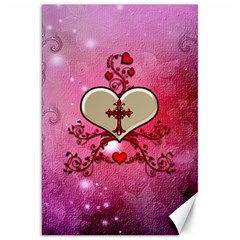 Wonderful Hearts With Floral Elements Canvas 20  X 30  by FantasyWorld7