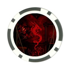 Wonderful Red Chinese Dragon Poker Chip Card Guard by FantasyWorld7