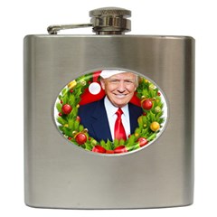 Trump Wraith Make Christmas Trump Only Sticker Trump Wrait Pattern13k Red Only Hip Flask (6 Oz) by snek