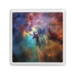 Lagoon Nebula Interstellar Cloud Pastel Pink, Turquoise And Yellow Stars Memory Card Reader (square) by genx