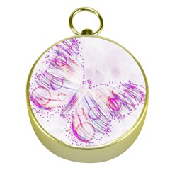 Colorful Butterfly Purple Gold Compasses by Mariart