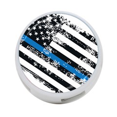 Usa Flag The Thin Blue Line I Back The Blue Usa Flag Grunge On White Background 4-port Usb Hub (two Sides) by snek