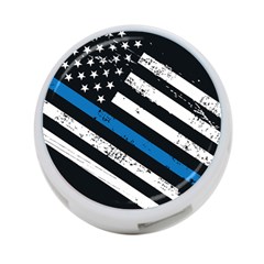 Usa Flag The Thin Blue Line I Back The Blue Usa Flag Grunge On Black Background 4-port Usb Hub (one Side) by snek