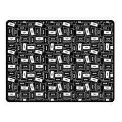 Tape Cassette 80s Retro Genx Pattern Black And White Double Sided Fleece Blanket (small)  by genx