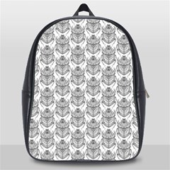 Scarab Pattern Egyptian Mythology Black And White School Bag (large) by genx