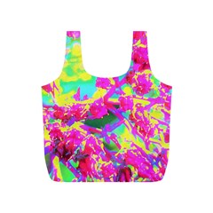 Psychedelic Succulent Sedum Turquoise And Yellow Full Print Recycle Bag (s) by myrubiogarden