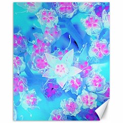 Blue And Hot Pink Succulent Underwater Sedum Canvas 11  X 14  by myrubiogarden