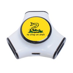 No Step On Snek Gadsden Flag Meme Parody 3-port Usb Hub by snek