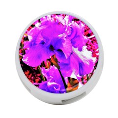 Abstract Ultra Violet Purple Iris On Red And Pink 4-port Usb Hub (two Sides) by myrubiogarden